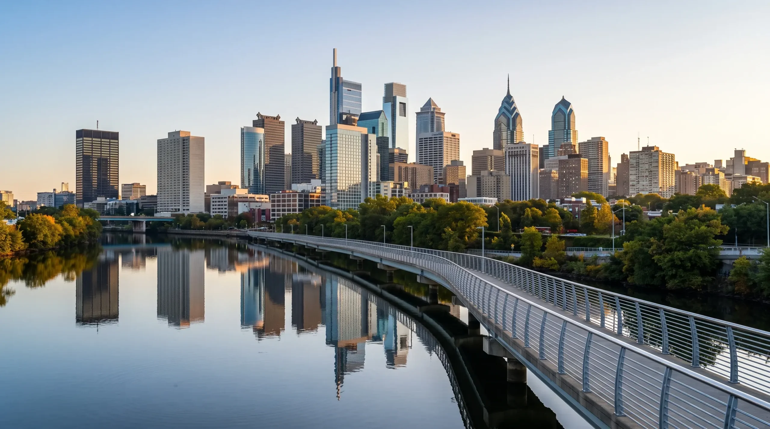 Philadelphia skyline, home base for PHL Limo's chauffeur service
